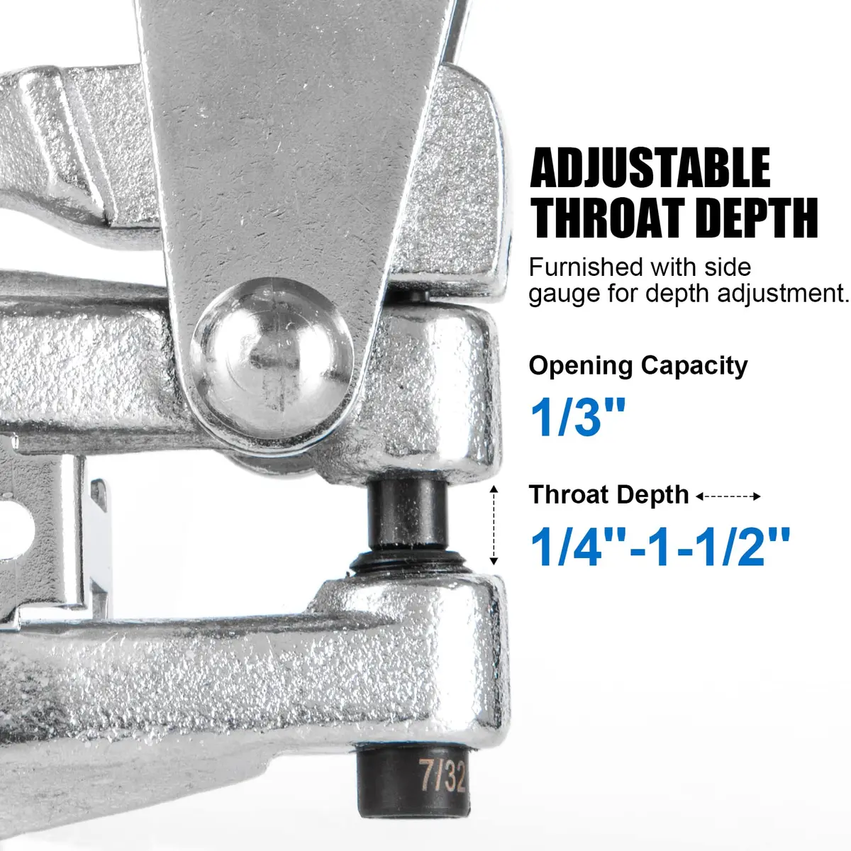 NiQinWuKin Heavy Duty Metal Hole Punch Set | 7 Sizes for Aluminum, Brass & Steel | Blue - view 3