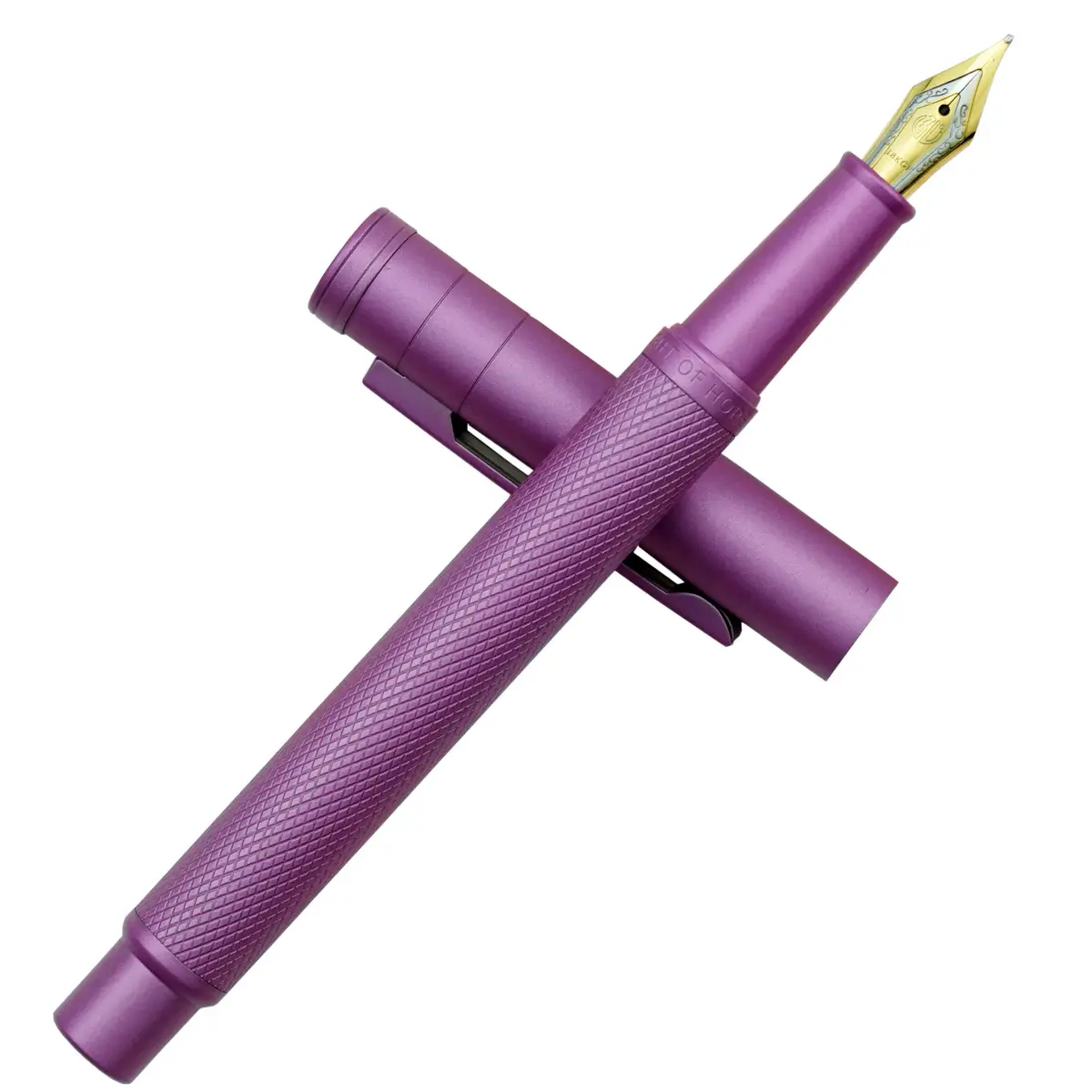 erofa Pink Fountain Pen with Medium Nib and Bamboo Clip, Silver Aluminum Alloy Writing Pen 135mm - view 4