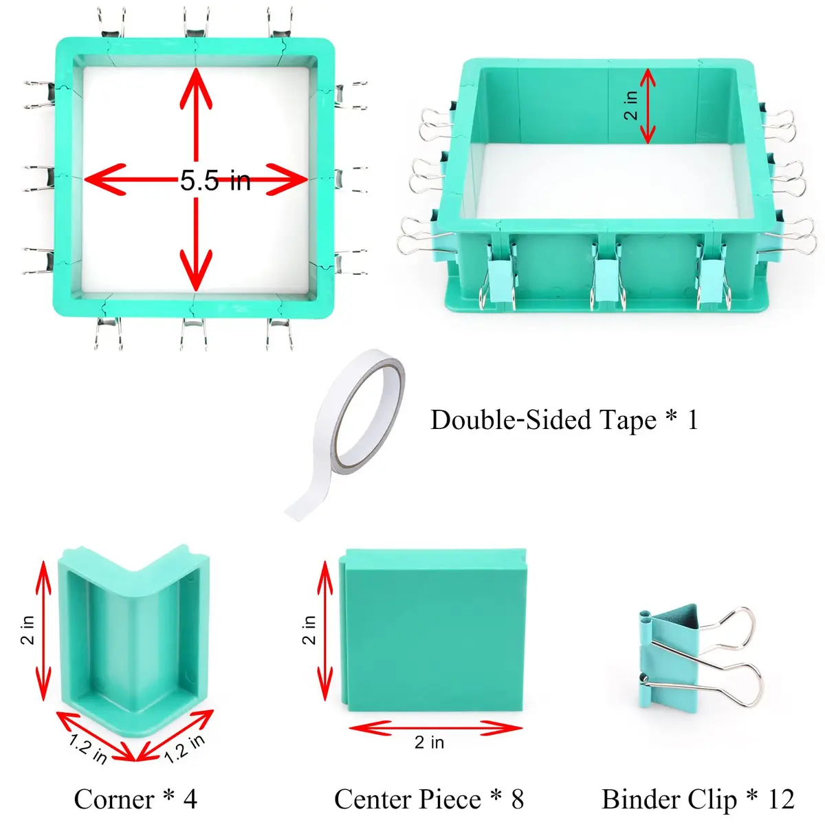 DecorRom Adjustable Mold Housing Kit for Silicone Mold Making | Reusable Craft Frame with Free Combination (70-120 chars) - view 3