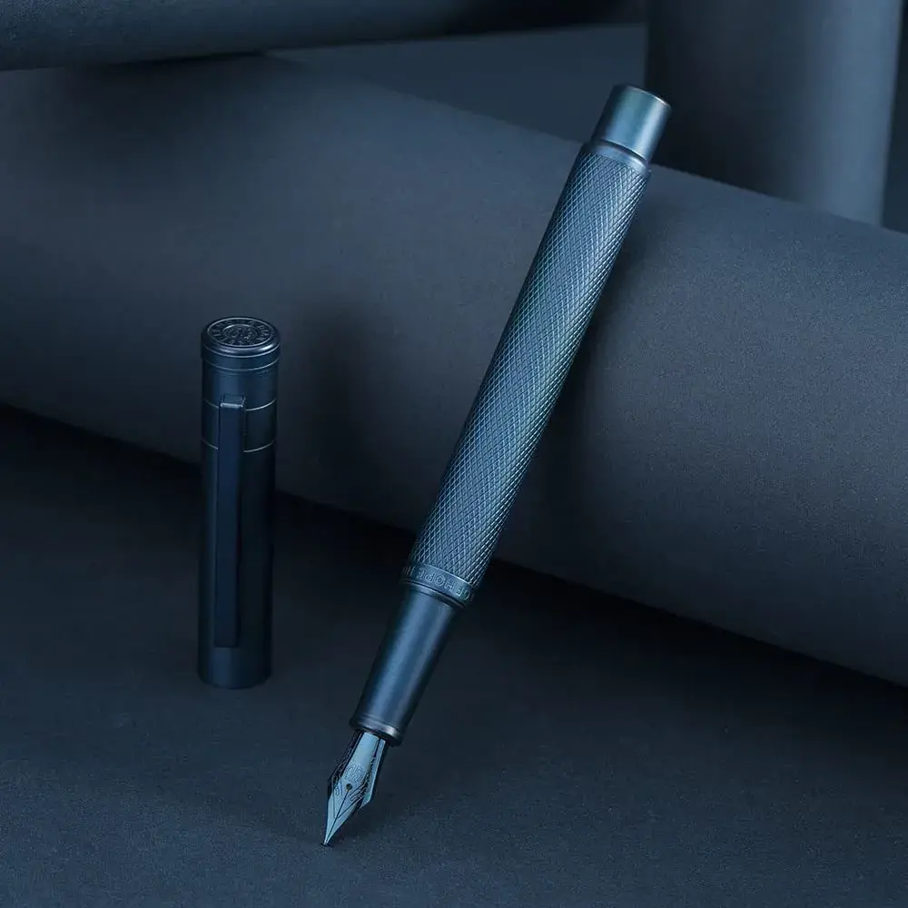 erofa Forest Fountain Pen Dark Blue Tree Texture Medium Nib 13.8cm (5.43in) | Smooth Ink Flow Writing Instrument - view 2