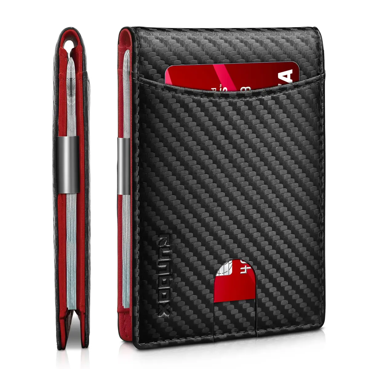 RUNBOX Slim Money Clip Wallets for Men and Teen Boys RFID Blocking 11 Card Holder Small Leather Bifold Gift Box - main product image