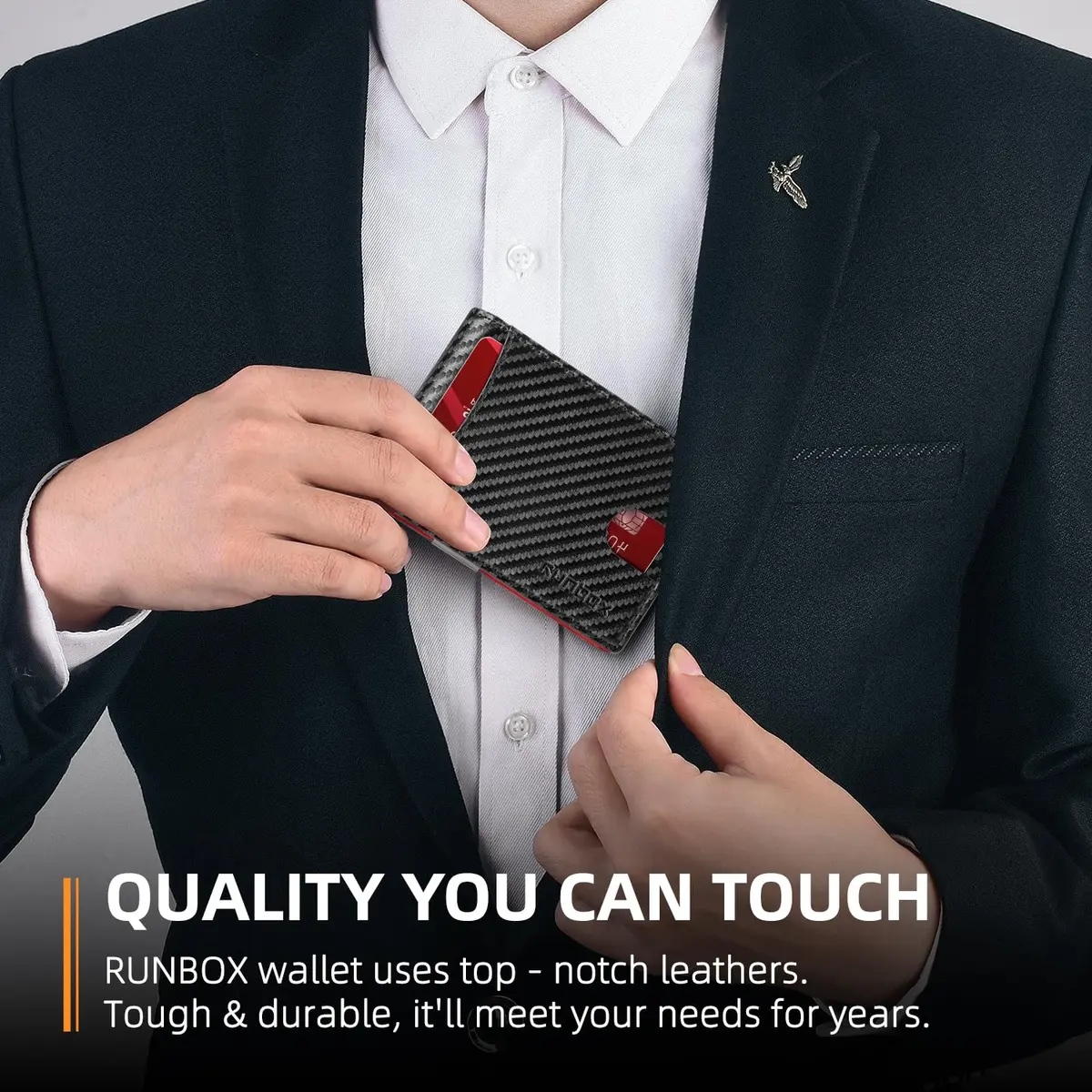 RUNBOX Slim Money Clip Wallets for Men and Teen Boys RFID Blocking 11 Card Holder Small Leather Bifold Gift Box - view 6