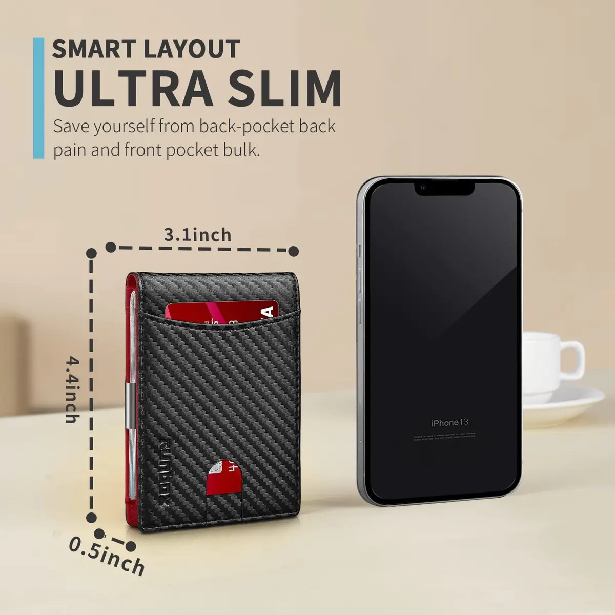 RUNBOX Slim Money Clip Wallets for Men and Teen Boys RFID Blocking 11 Card Holder Small Leather Bifold Gift Box - view 2