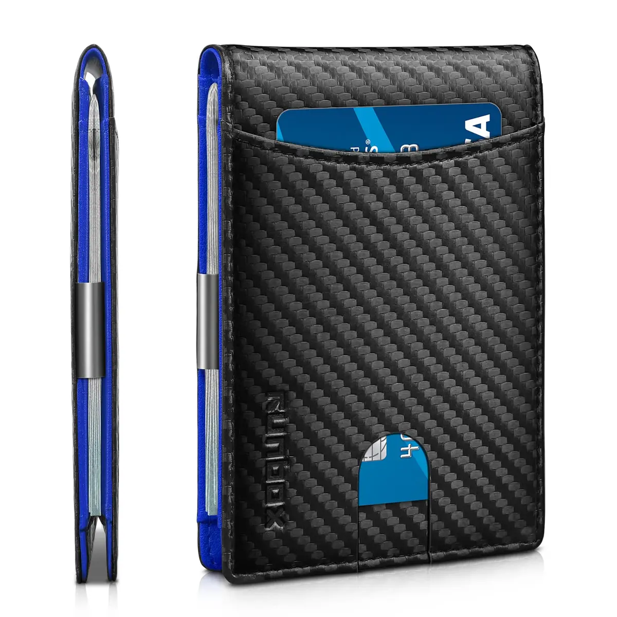 RUNBOX Slim Money Clip Wallets for Men and Teen Boys RFID Blocking 11 Card Holder Small Leather Bifold - main product image