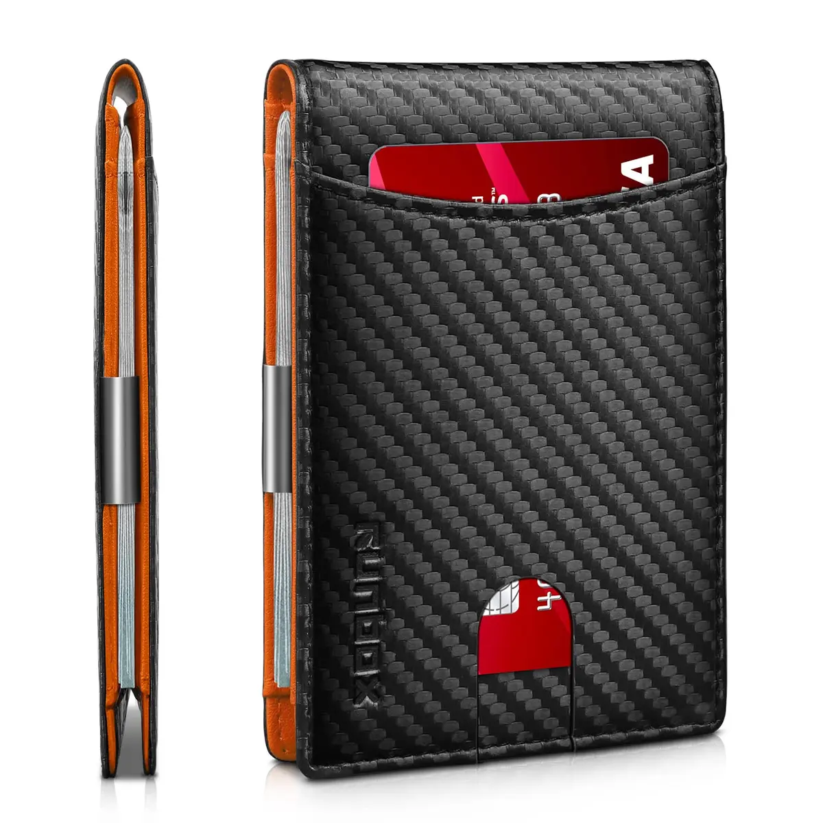 RUNBOX Slim Money Clip Wallets for Men and Teen Boys RFID Blocking 11 Card Holder Small Leather Bifold Gift Box - main product image