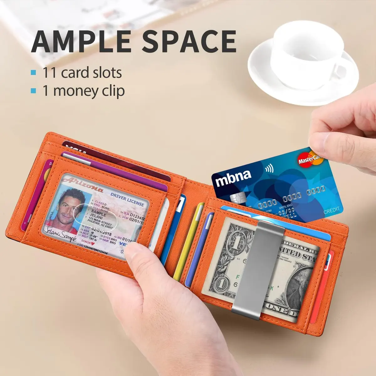 RUNBOX Slim Money Clip Wallets for Men and Teen Boys RFID Blocking 11 Card Holder Small Leather Bifold Gift Box - view 2