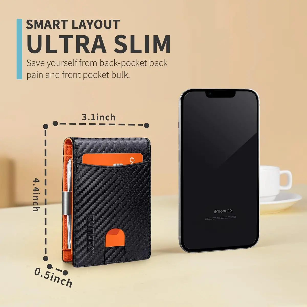 RUNBOX Slim Money Clip Wallets for Men and Teen Boys RFID Blocking 11 Card Holder Small Leather Bifold Gift Box - view 3