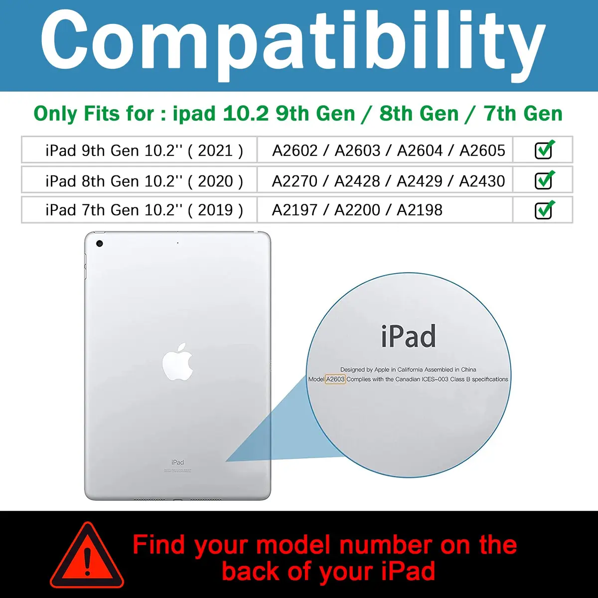 Nitupai Case for iPad 9th / 8th / 7th Gen 10.2 Inch | Rugged Shockproof Protective Cover - view 2