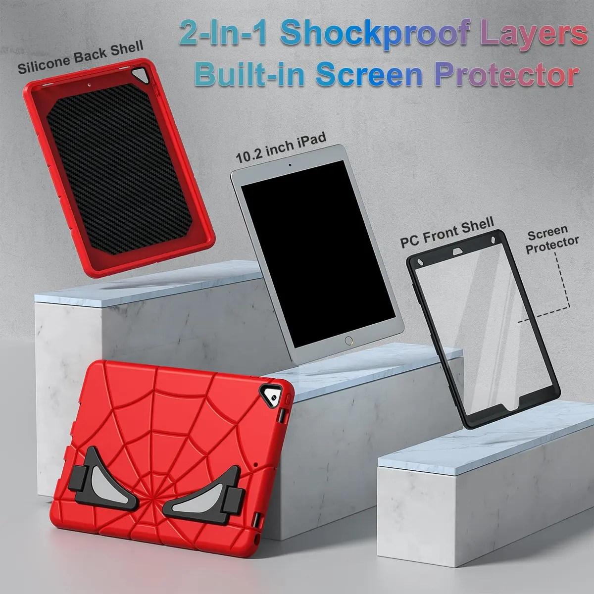 Nitupai Case for iPad 9th / 8th / 7th Gen 10.2 Inch | Rugged Shockproof Protective Cover - view 4