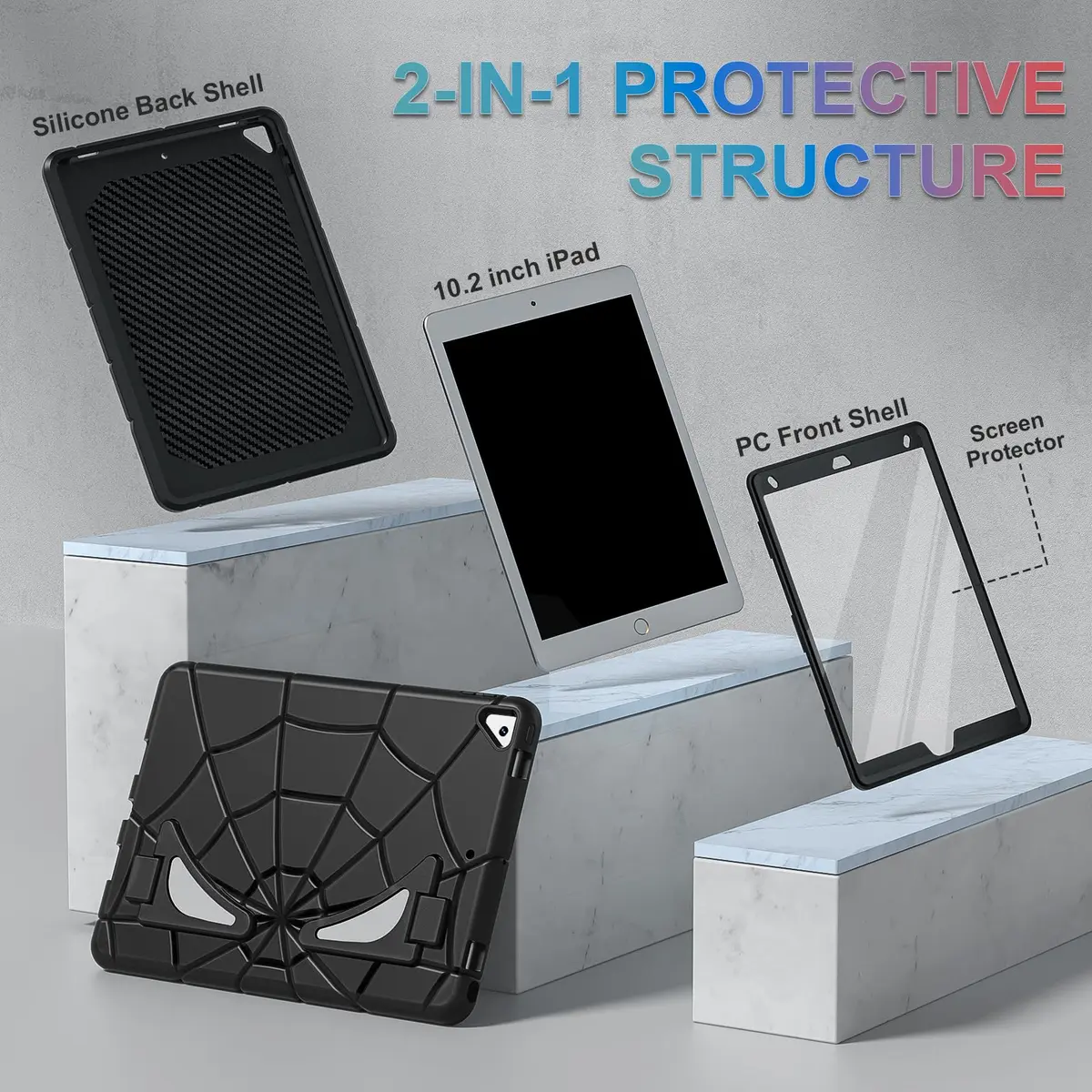 Nitupai iPad 10.2 Inch Case for 9th/8th/7th Gen | Rugged Shockproof Cover with Kickstand - view 4