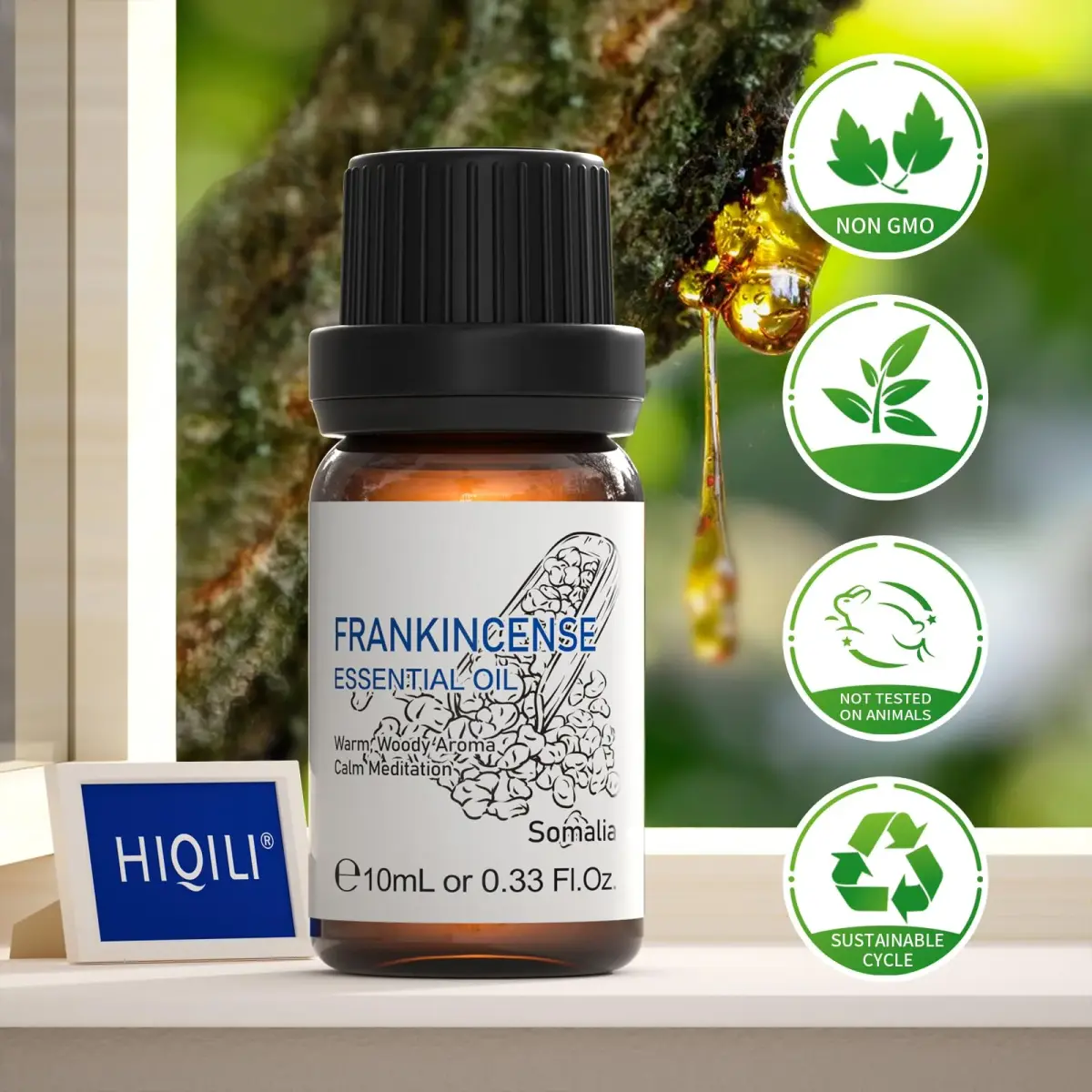 HIQILI Frankincense Essential Oil 10ml | Pure Aroma for Relaxation & Skin Care - view 7