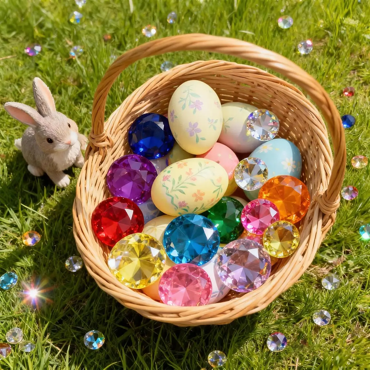 NLR FUN Kids Diamond Toy Set 20 pcs (1.58in Each) | Acrylic Gem Party Favors for Treasure Hunts & Pool Games - view 6