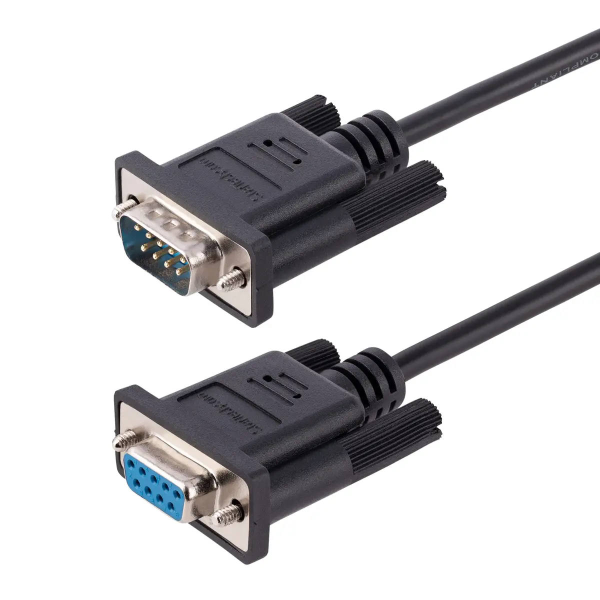 StarTech 3m RS232 Serial Null Modem Cable, Black | 9FMNM-3M-RS232-CABLE | 3 Meter Length - main product image