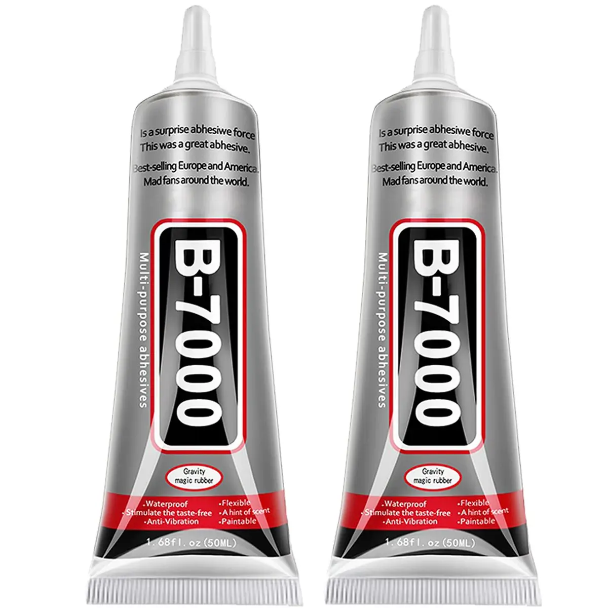 FITTDYHE B7000 Clear Craft Glue 100ml (2 x 50ml Tubes) | Waterproof, High-Strength Adhesive for Jewelry, Phone Repair, Nail Art - main product image