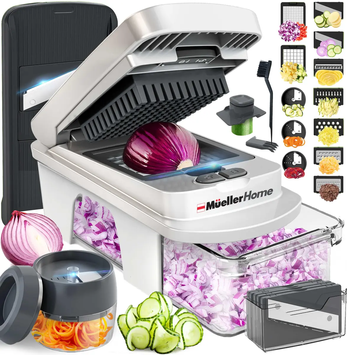 JANSKA Pro-Series All-in-One 12 Blade Mandoline Slicer & Spiralizer | 1.34 kg (2.92 lb) - main product image