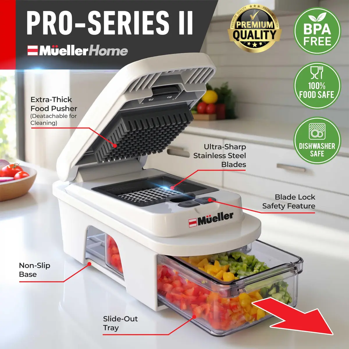 JANSKA Pro-Series All-in-One 12 Blade Mandoline Slicer & Spiralizer | 1.34 kg (2.92 lb) - view 2