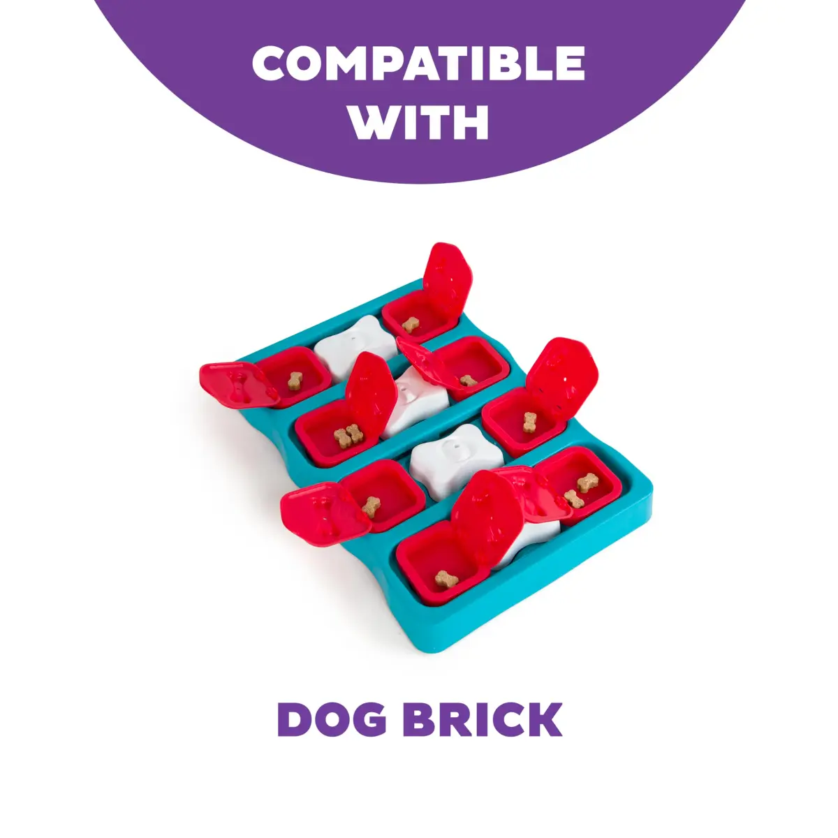 Outward Hound Nina Ottosson Extra Doors for Dog Brick Interactive Dog Puzzle - 5 Pack, Red | Replacement Parts for Dog Enrichment Toys - view 3
