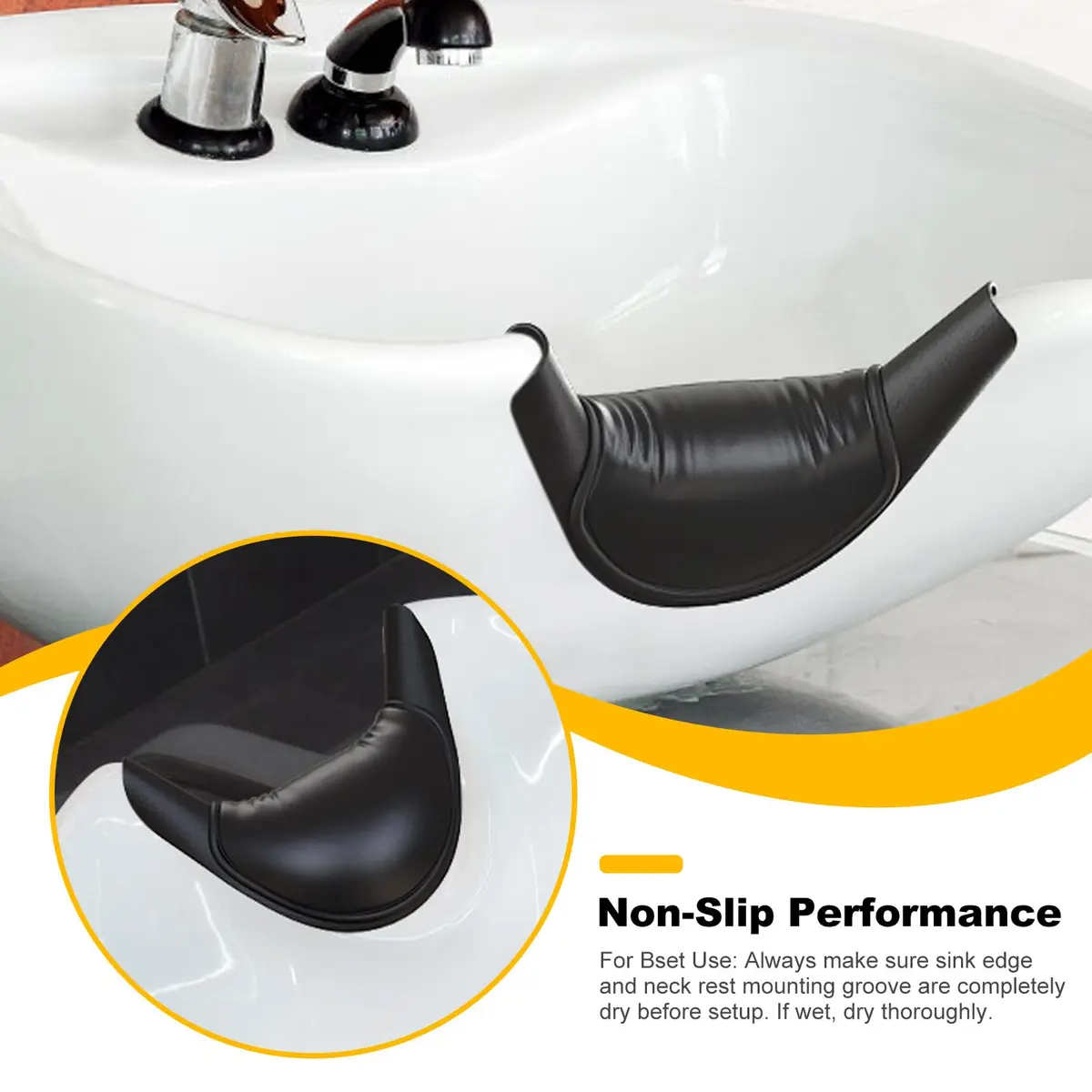 AISEELY Salon Shampoo Bowl Neck Rest Cushion with Silicone Gel Pad & Soft Foam Interior | Ergonomic Comfort for Hair Washing - view 5