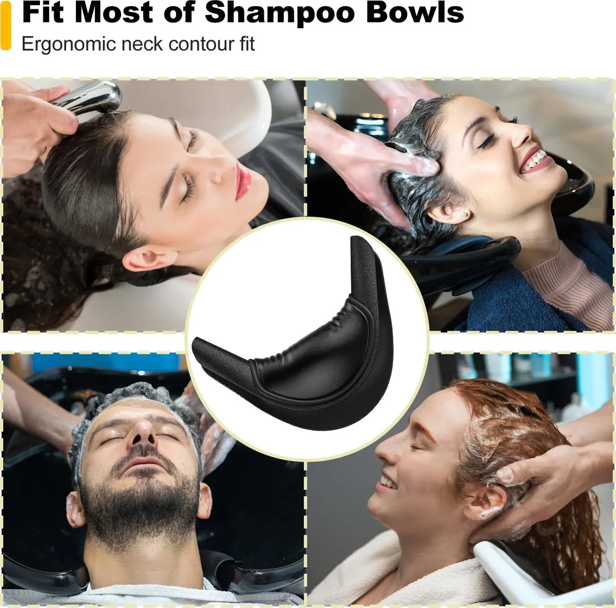 AISEELY Salon Shampoo Bowl Neck Rest Cushion with Silicone Gel Pad & Soft Foam Interior | Ergonomic Comfort for Hair Washing - view 2