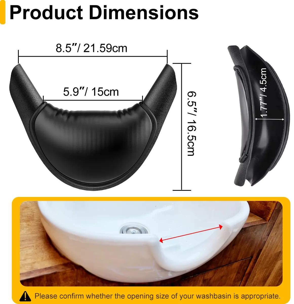 AISEELY Salon Shampoo Bowl Neck Rest Cushion with Silicone Gel Pad & Soft Foam Interior | Ergonomic Comfort for Hair Washing - view 3