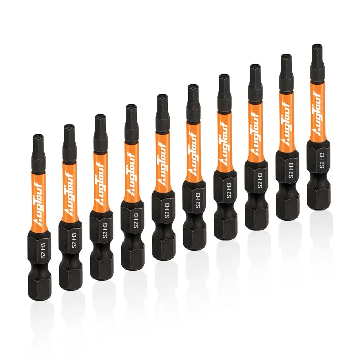 toolant 3mm Impact Hex Head Allen Wrench Drill Bits Set, 10pcs, 2" (5.08 cm) Long | Precision CNC Machined S2 Steel with Magnetism - main product image