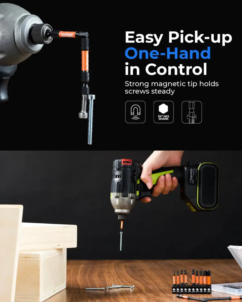 toolant SAE Impact Allen Wrench Drill Bit Set, 10-Piece, 2-inch | 1/4" Hex Shank for Impact Drivers - view 4