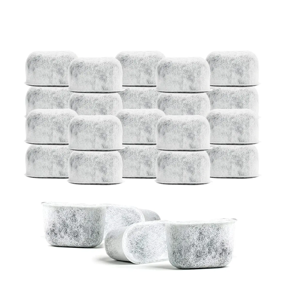BRENSTEN 24-Pack Replacement Charcoal Water Filters | 105mm x 32mm x 110mm - main product image