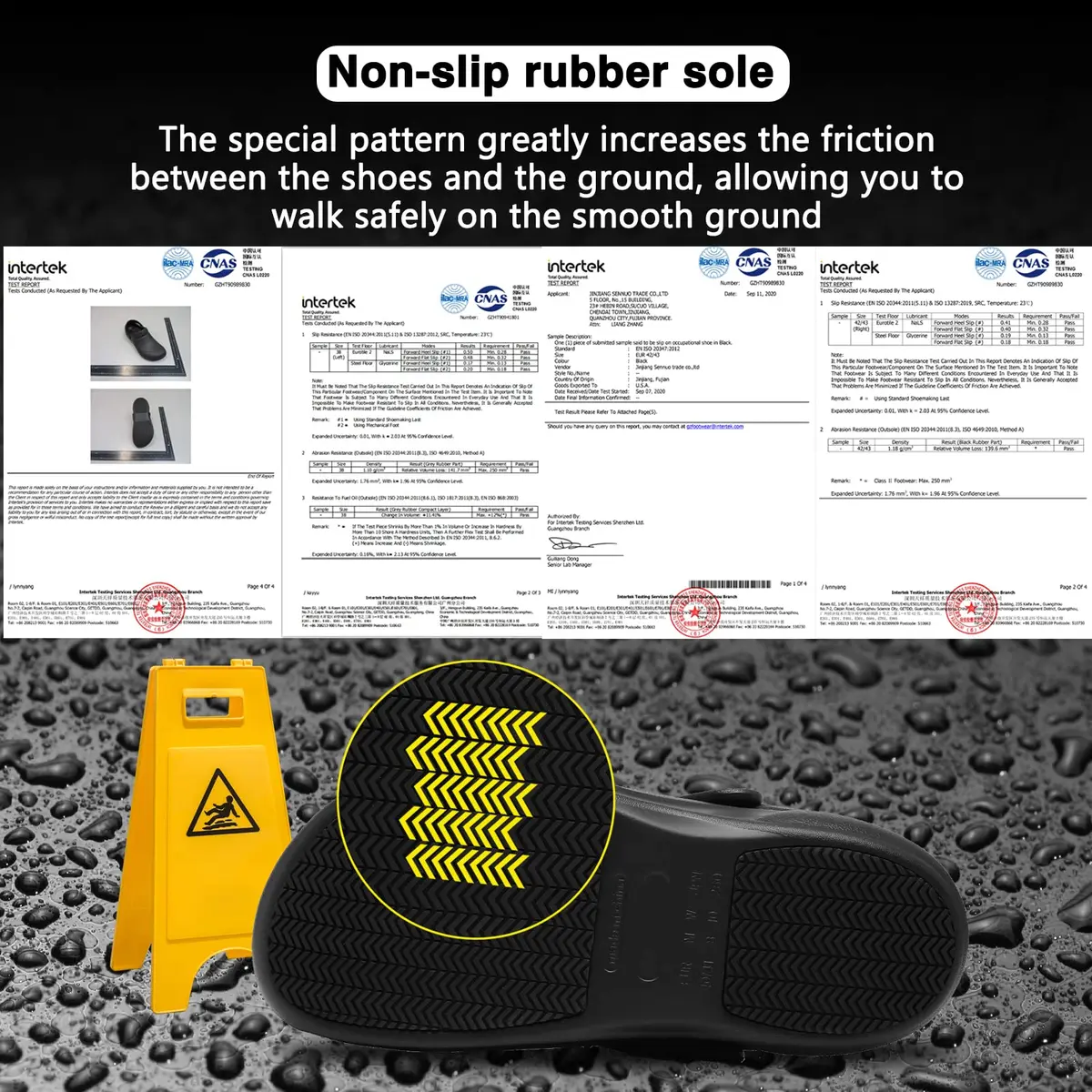 ZEENXIUYA Unisex Non-Slip Kitchen Clogs Black Size 7 Women/9 Men | Waterproof Work Shoes - view 2