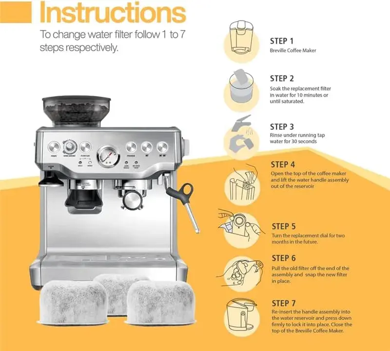 BRENSTEN 12-Pack Replacement Charcoal Water Filters for Breville & Keurig Coffee Makers | 12 Filters - view 7