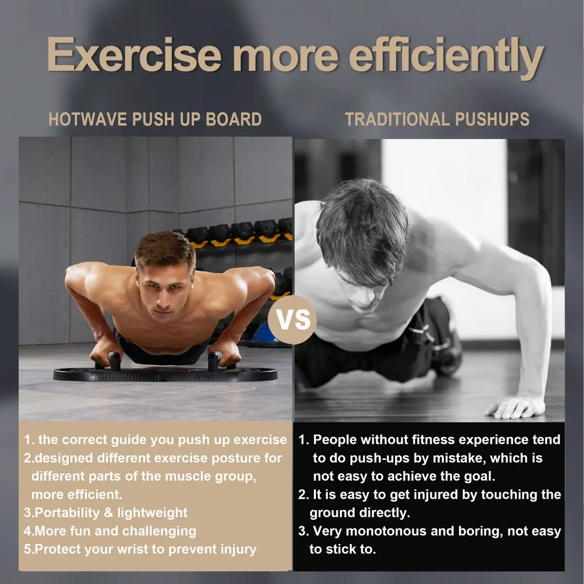 HOTWAVE Push Up Board Foldable 20 in 1 | Portable Calisthenics Stand for Full Body Workout - view 4