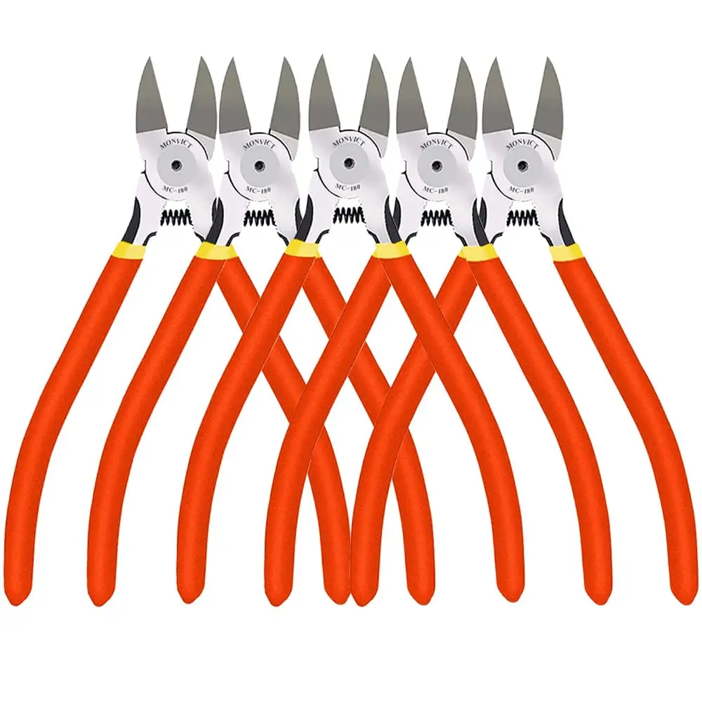 MONVICT 5 Pack 6-inch Precision Flush Side Wire Cutters | Heavy Duty Chrome Vanadium Steel - main product image