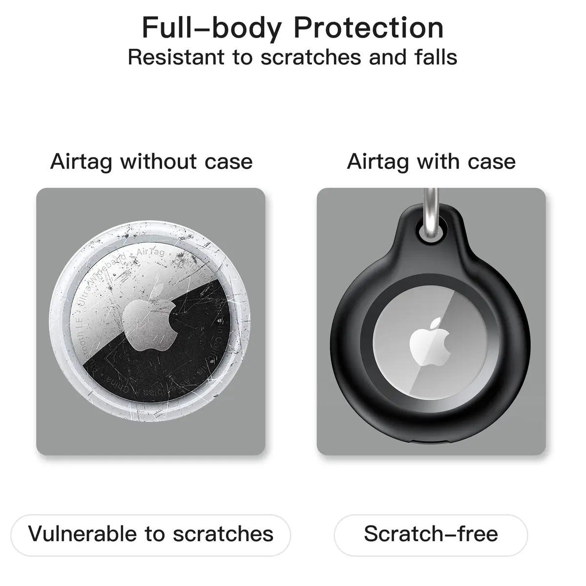 Lanteso Airtag Keychain Holder for Apple AirTag 4 Pack | IPX8 Waterproof, Shockproof, Full Body Protection - view 2