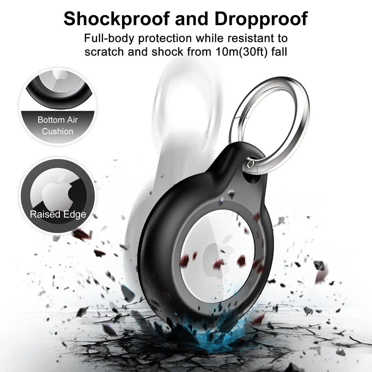Lanteso Airtag Keychain Holder for Apple AirTag 4 Pack | IPX8 Waterproof, Shockproof, Full Body Protection - view 3