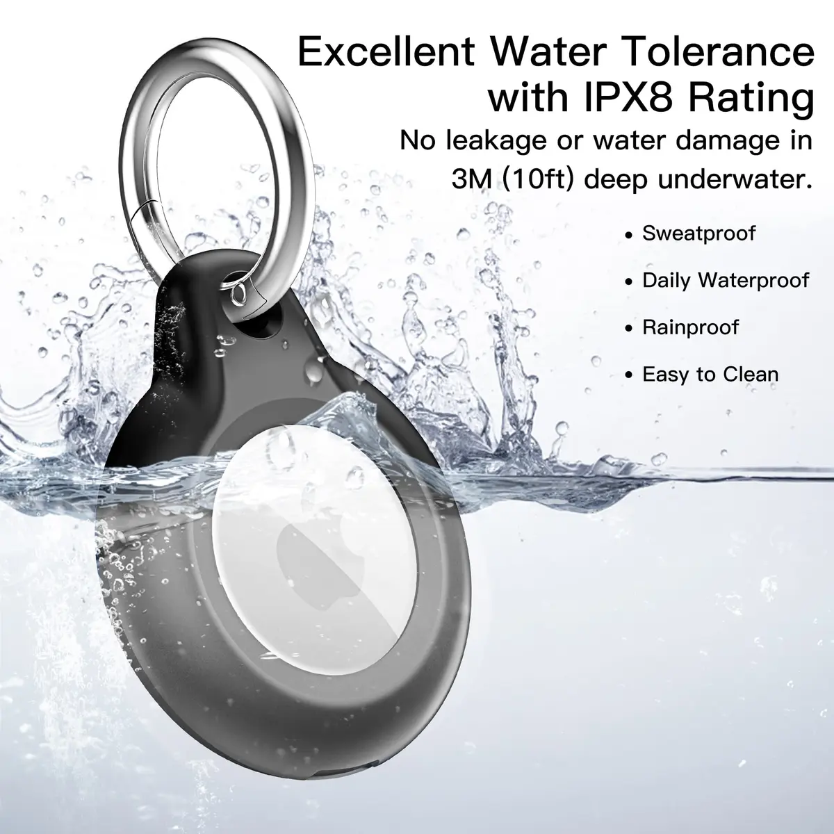 Lanteso Airtag Keychain Holder for Apple AirTag 4 Pack | IPX8 Waterproof, Shockproof, Full Body Protection - view 4
