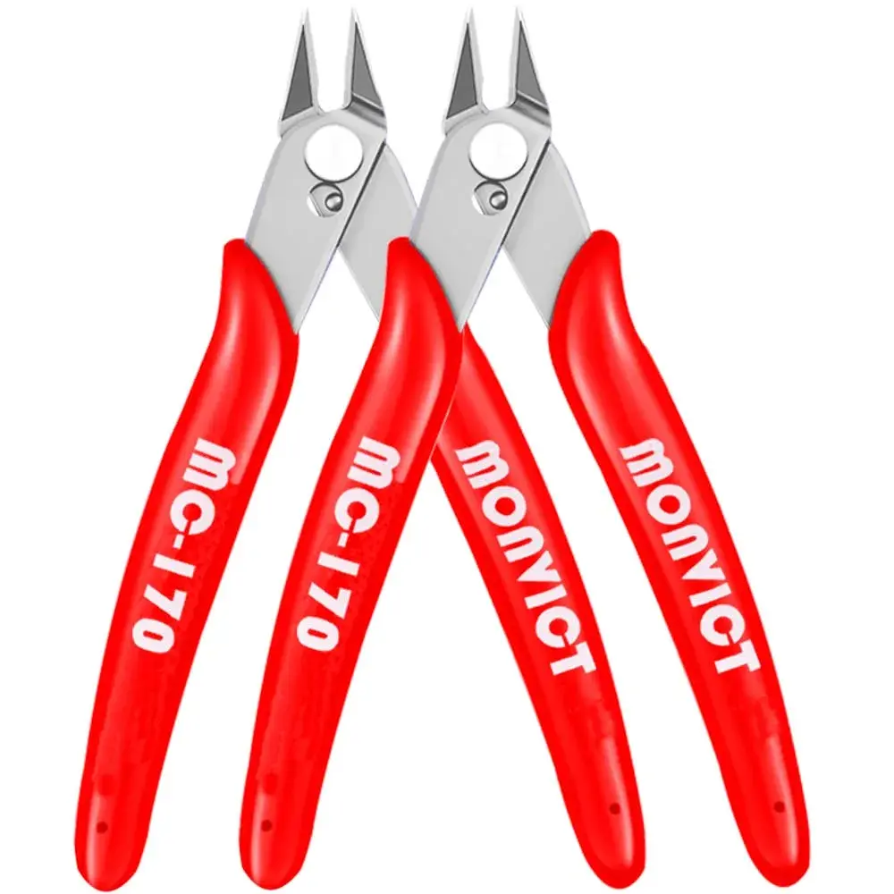 MONVICT 2 Pack Flush Cutters, 5 Inch Wire Cutter | Professional Flush Cut Pliers for Copper & Soft Wire - main product image