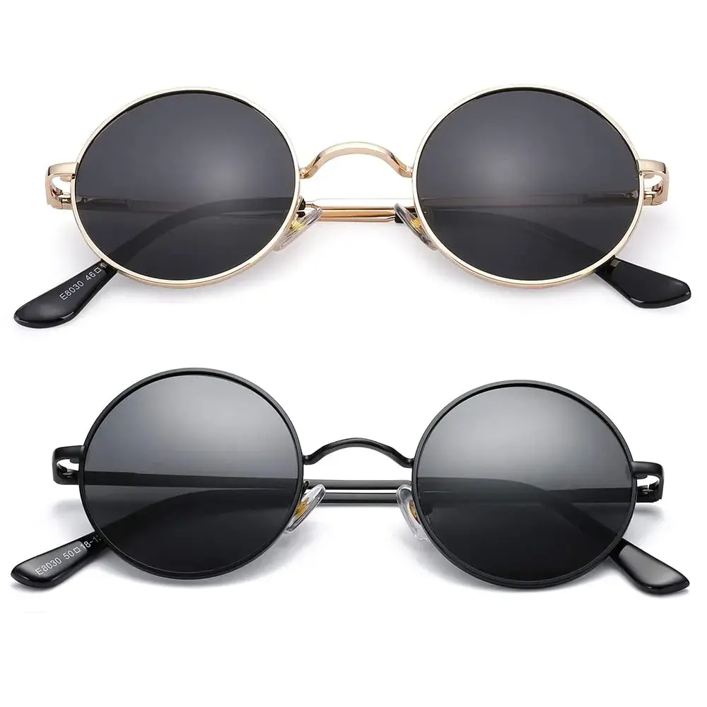 Pro Acme Small Round Polarized Sunglasses - Dual Pack: Gold/Black Lens & Black/Black Lens - main product image
