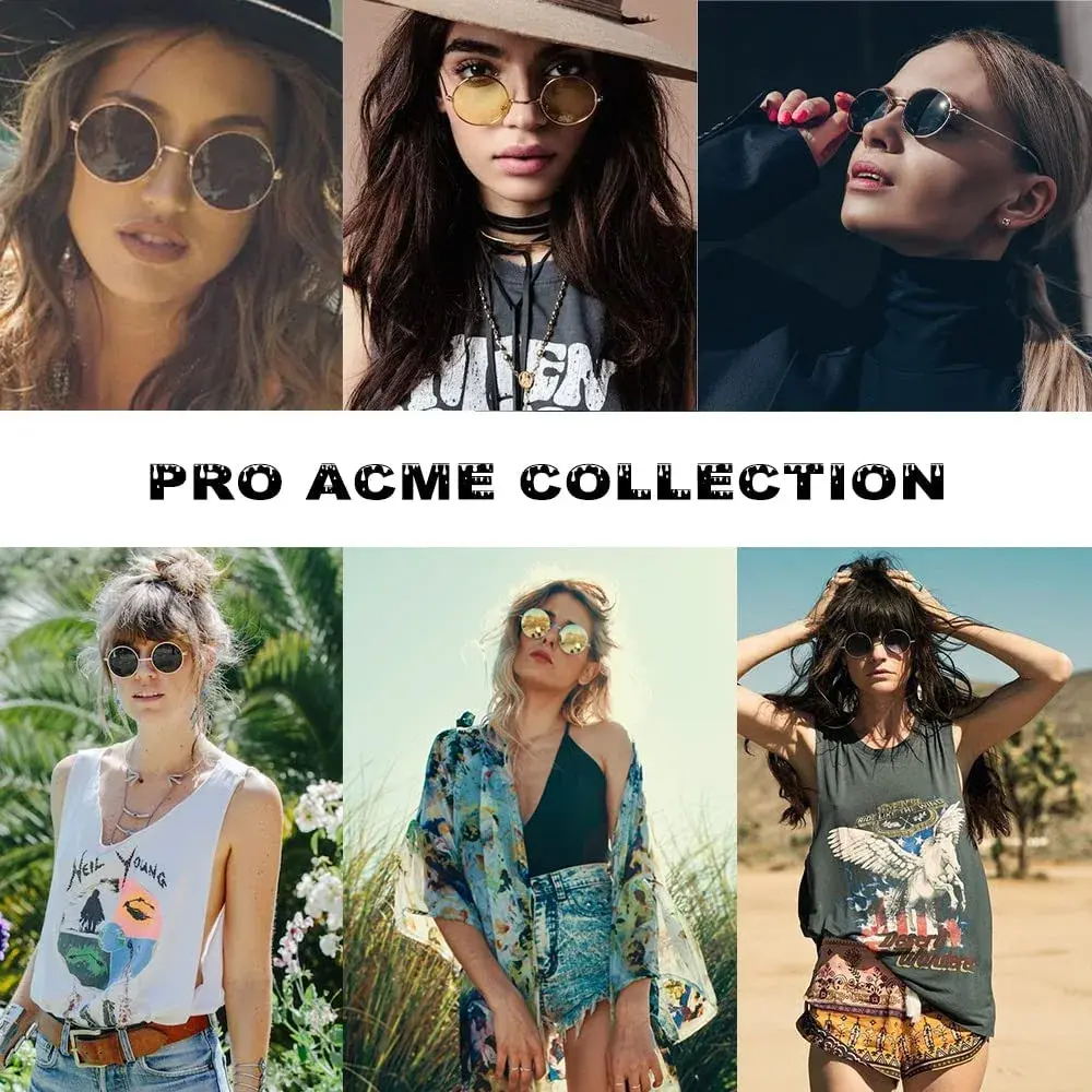 Pro Acme Small Round Polarized Sunglasses: Gold Frame with Black & G15 Lenses, UV400 Protection - view 3