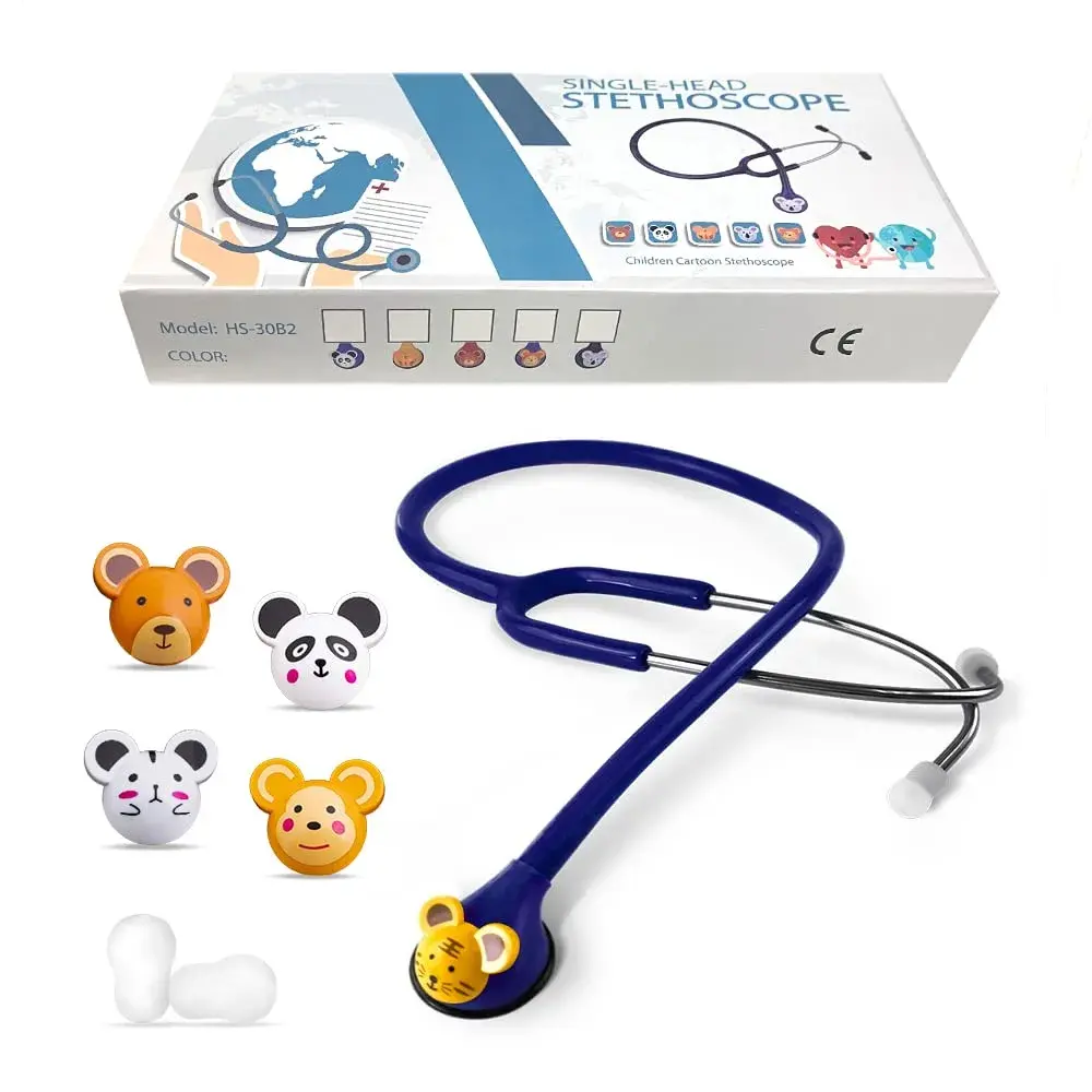 SCIAN Working Stethoscope with 5 Interchangeable Cartoon Heads, Professional Quality for Doctors & Nurses, Dark Blue | Dual-Head Acoustic Auscultation - view 7