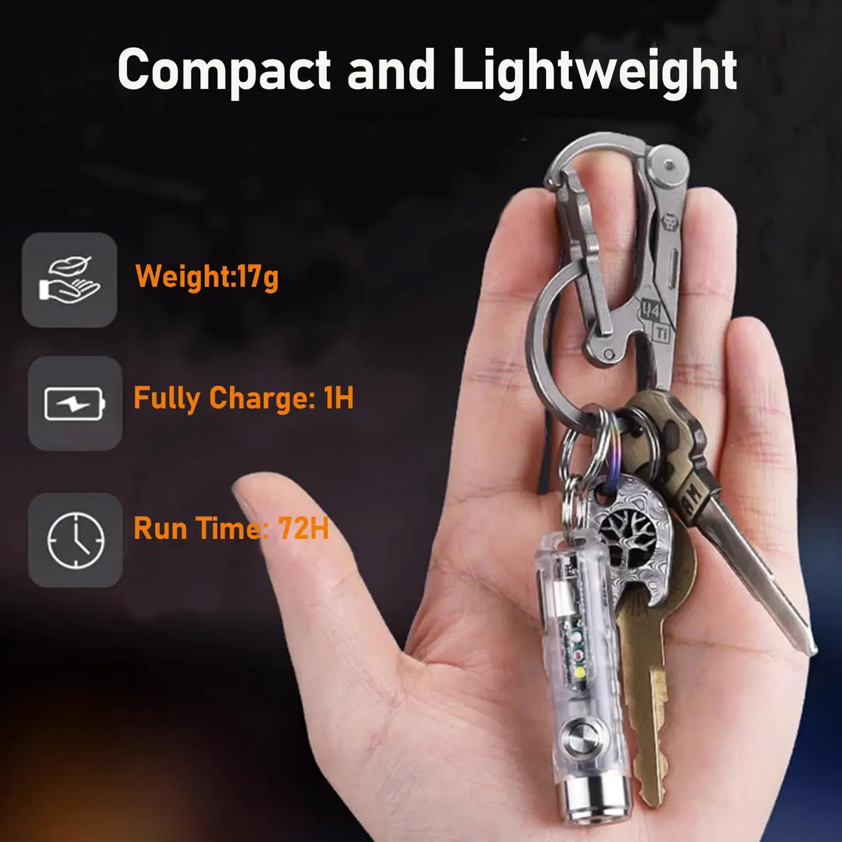 RovyVon Aurora A8 4th Keychain Flashlight 650Lm | Rechargeable EDC Compact Light with Sidelights - view 7