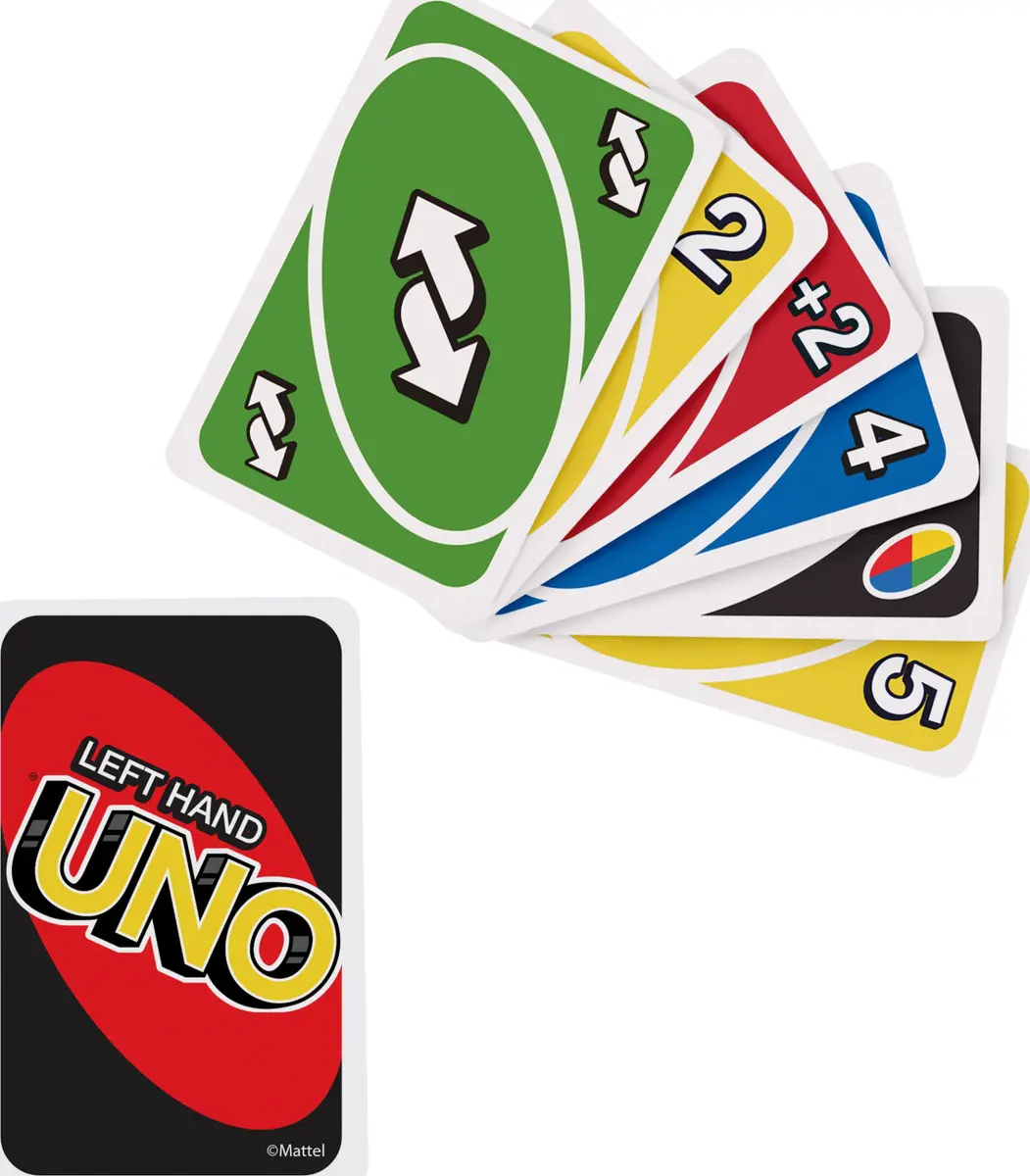 Mattel Games UNO Left Hand Tin Card Game for Family Night with Cards Specially Designed for Left-Handed Players (112 Cards) - view 5