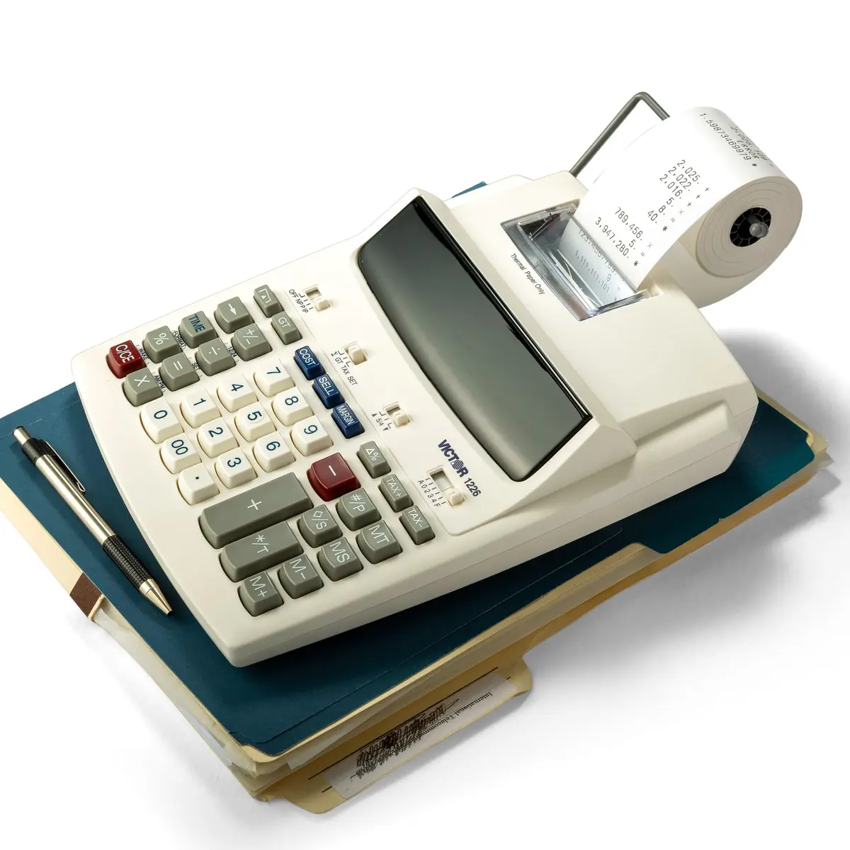 Victor 1226 Thermal Printing Calculator, 12-Digit LED Display, 8.0 LPS Printing Speed, Off-White | 220V Compatible - view 2