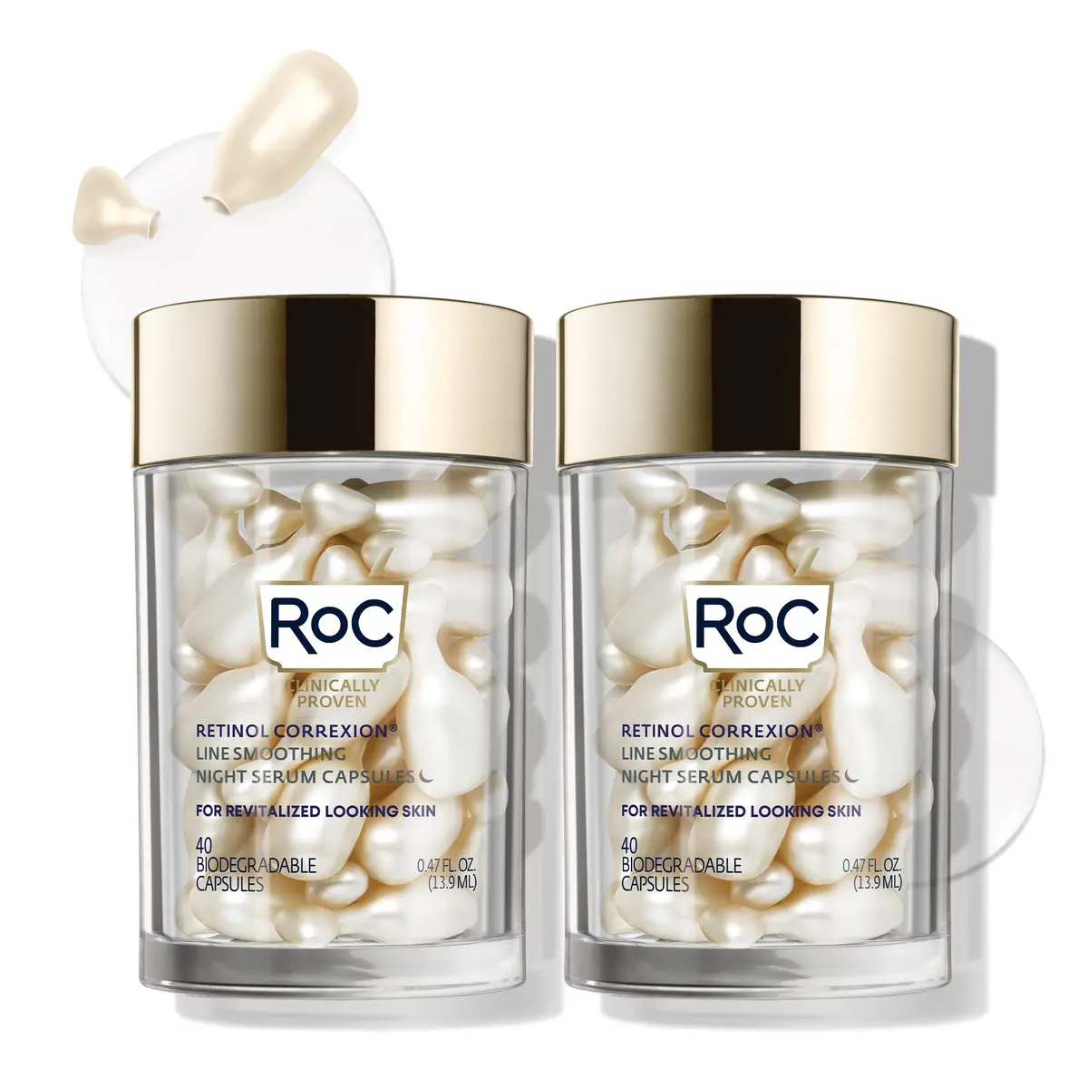 RoC Retinol Correxion Night Serum Capsules 80 CT | Anti-Aging & Wrinkle Reduction - main product image