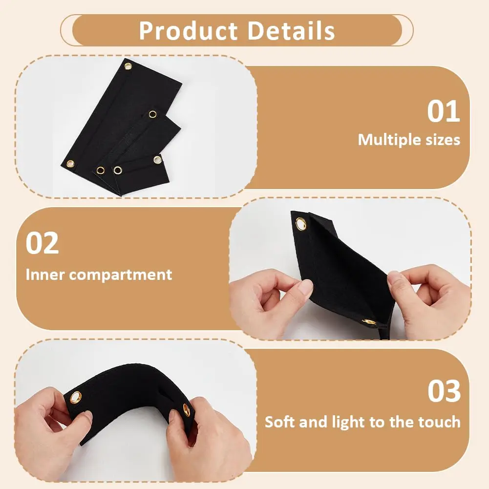 WADORN Felt Purse Organizer Insert 3 Sizes | Convert Wallets to Clutch & Crossbody - view 4