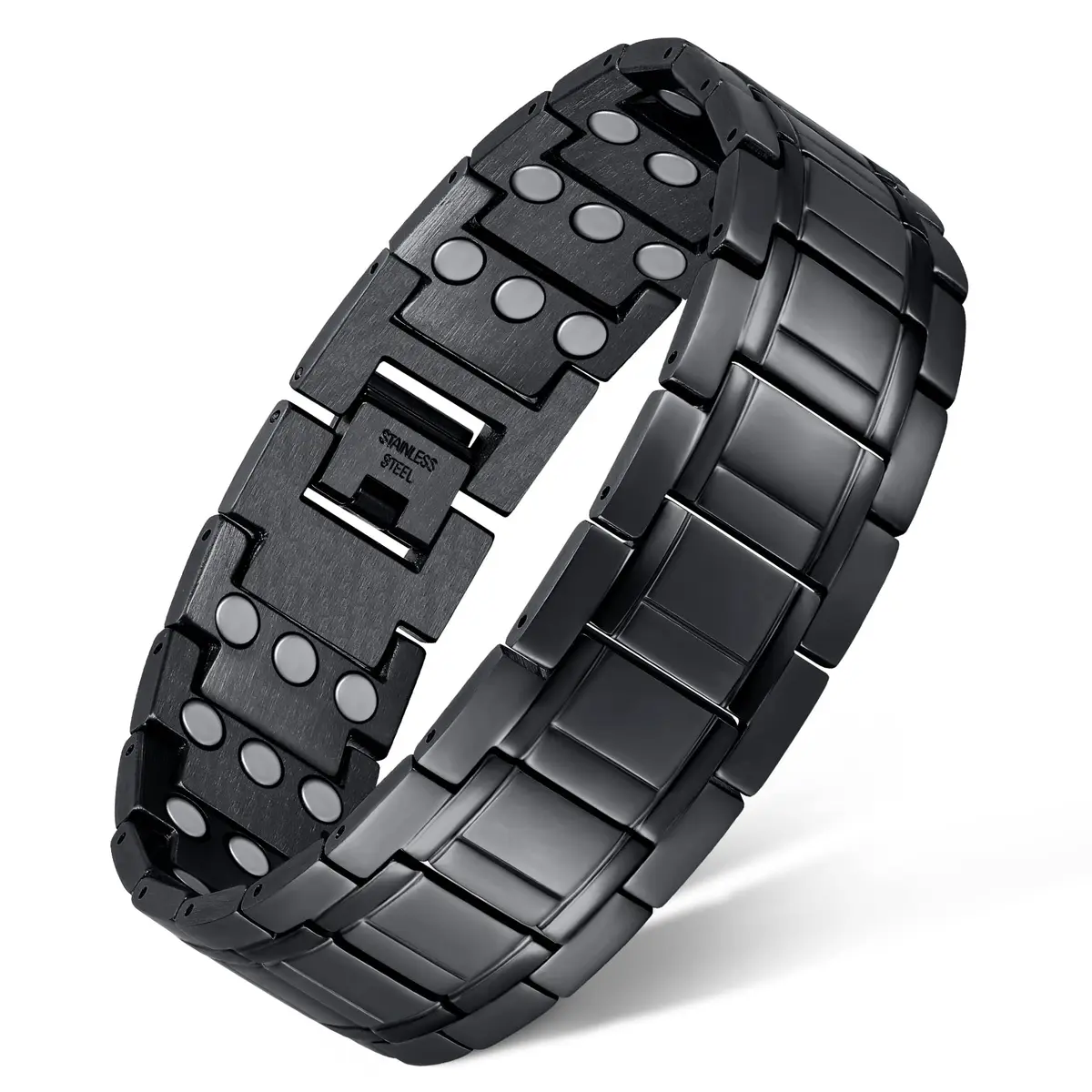 Feraco Magnetic Bracelet for Men Stainless Steel Jewelry, 21.7 cm (8.54 inch) Black - main product image