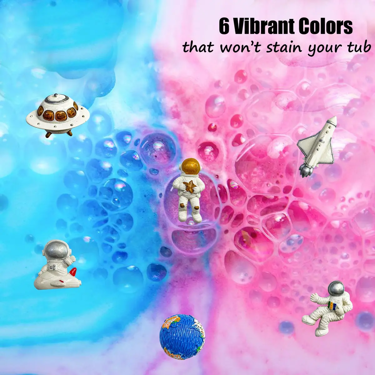 Mineral Me California Galaxy Bath Bombs for Kids 6 Count | Organic Bubble Bath Surprise - view 6