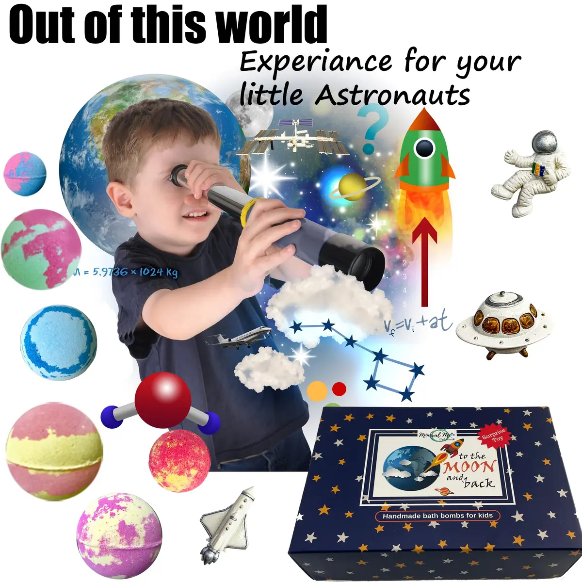 Mineral Me California Galaxy Bath Bombs for Kids 6 Count | Organic Bubble Bath Surprise - view 7
