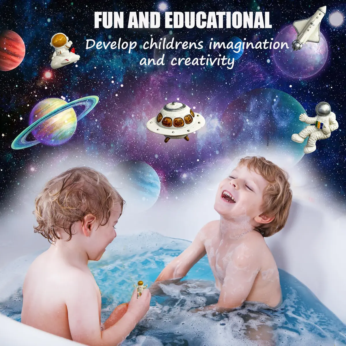 Mineral Me California Galaxy Bath Bombs for Kids 6 Count | Organic Bubble Bath Surprise - view 3