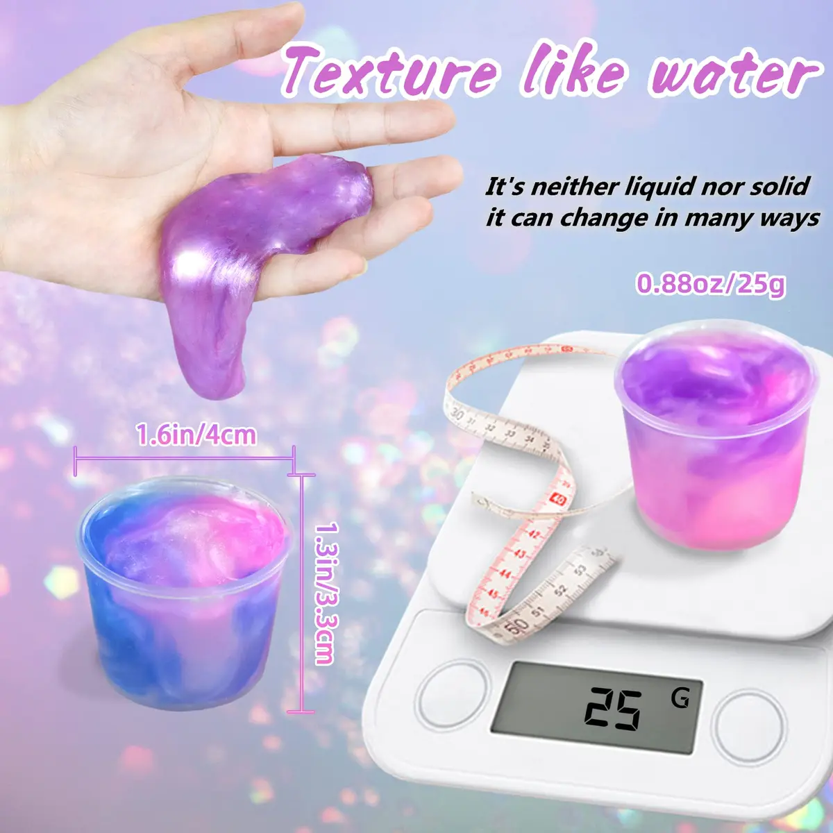 HOOLYUK Unicorn Slime Kit 36 Pack | Non-Sticky & Stretchy Galaxy Slime for Kids - view 2