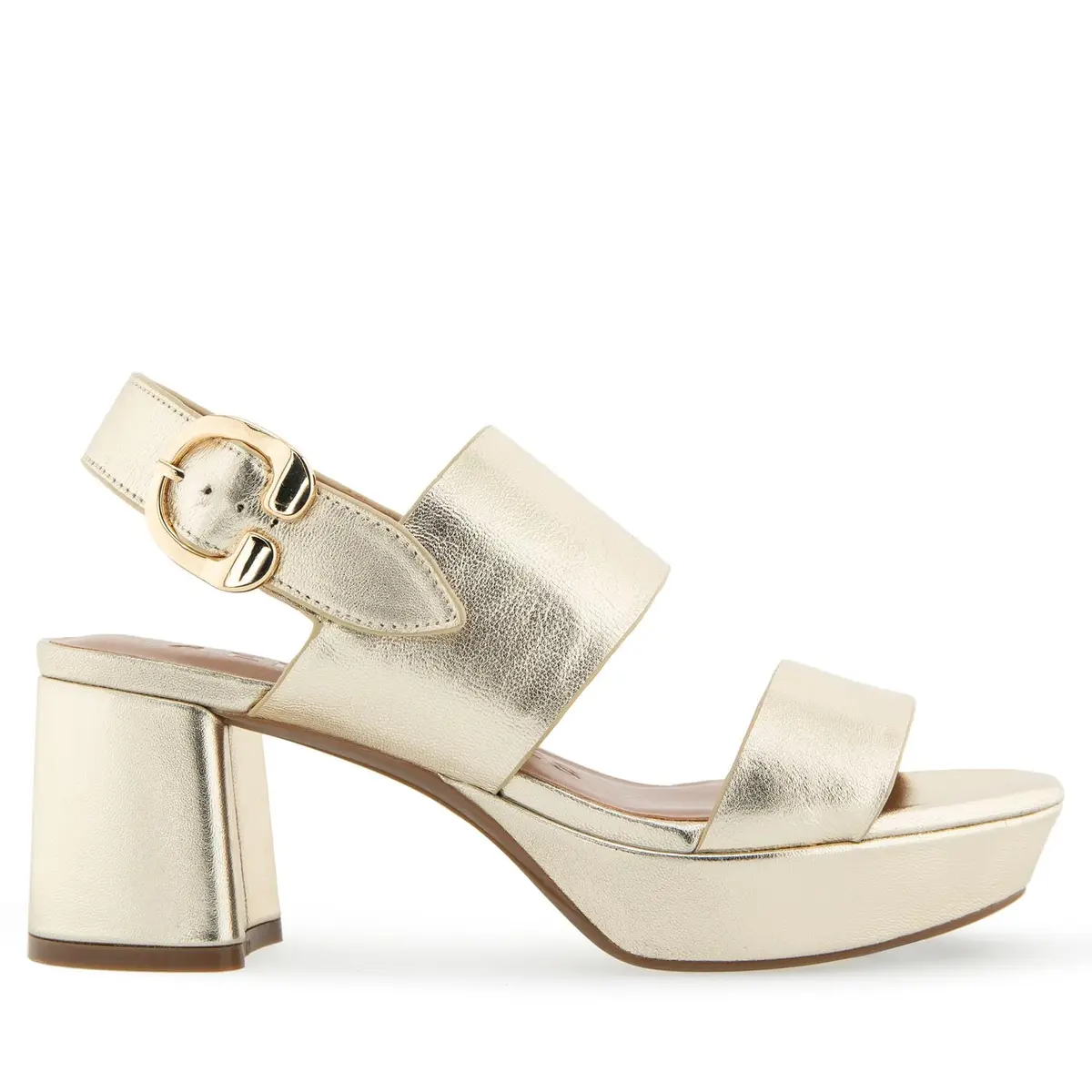 Aerosoles Women's CAMERA Platform Wedge Sandal 8M | Gold Metallic Leather Comfort - view 3