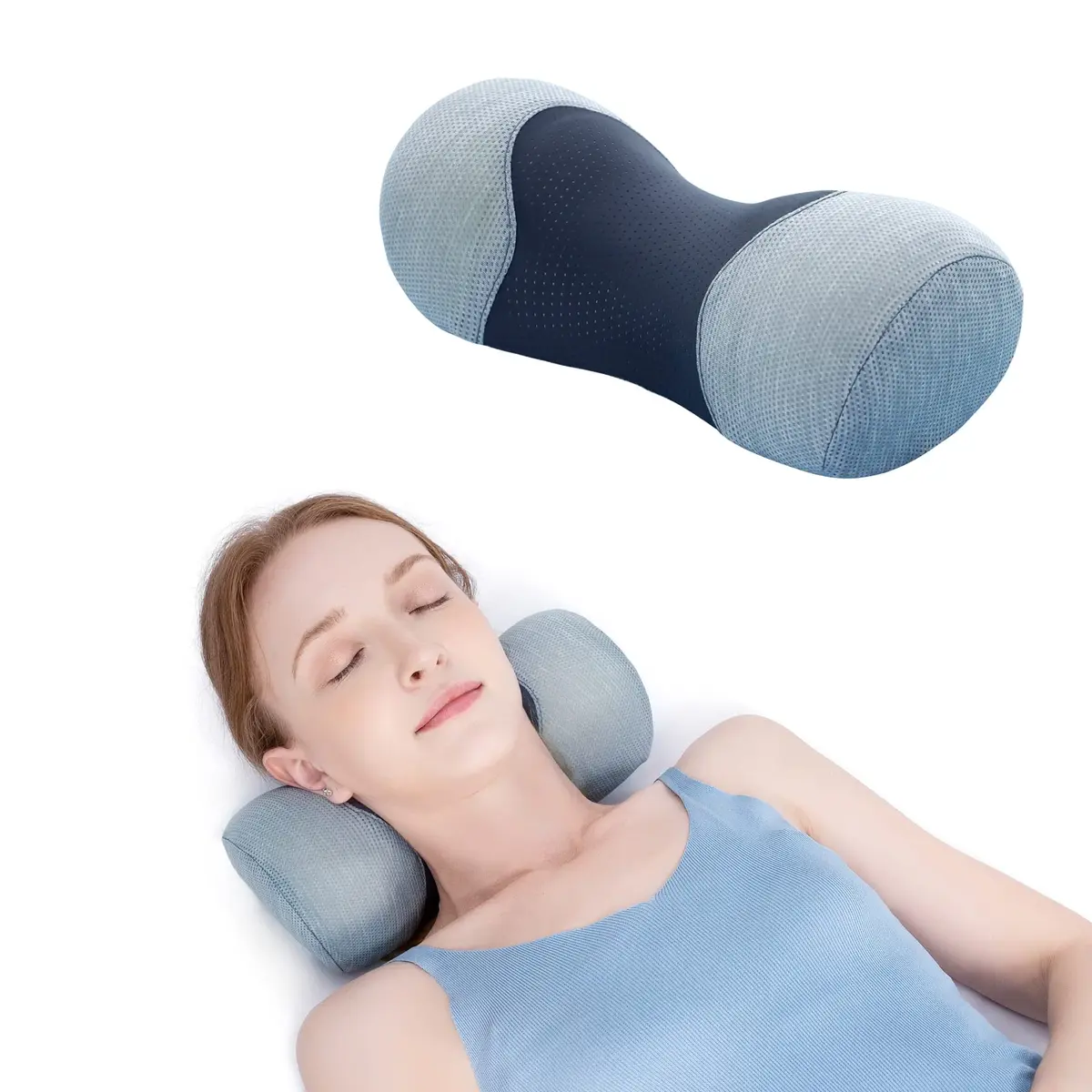 Bespilow Small Neck Roll Pillow for Sleeping | Pain Relief Cervical Memory Foam Support - main product image